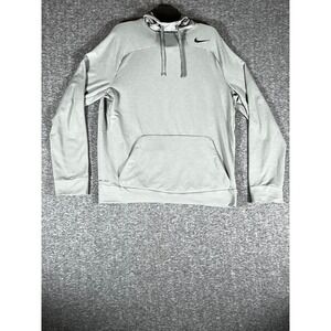 Nike‎ Dri Fit Mens Gray Hoodie Long Sleeve Athletic Pullover Gym Size L